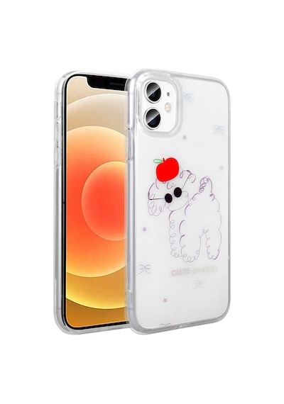 Apple Uyumlu iPad iPhone 11 Kılıf Şeffaf Figürlü Zore Folk Sert Kapak Sevimli Köpek