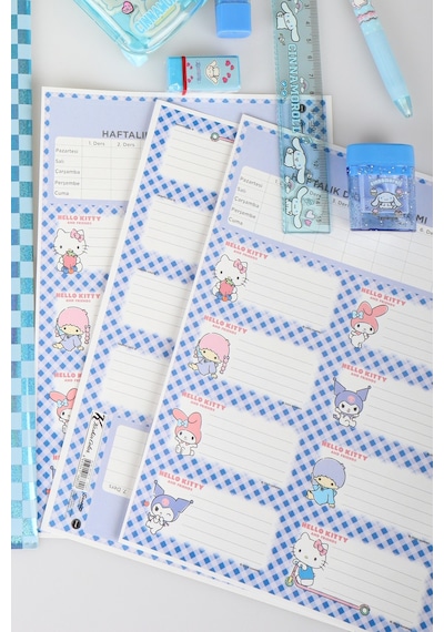 X Dekomus Lisanslı Cinnamoroll & Best Friends 13 Parça Kırtasiye Seti 2 Adet Defter,uçlu Kalem,çıtçıt Dosya Altın
