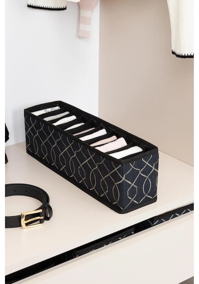 10 Gözlü Çekmece Içi Düzenleyici Organizer 38x10x12 Small Siyah