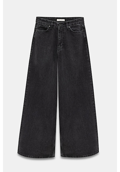 Sââde Kadın Yüksek Bel Wide Leg Bol Paça Jean Pantolon - '90 Vintage Siyah