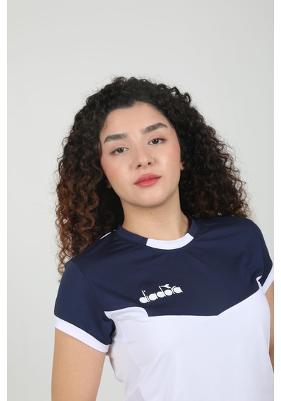 Diadora Aris Kadın Tişört Beyaz Lacivert