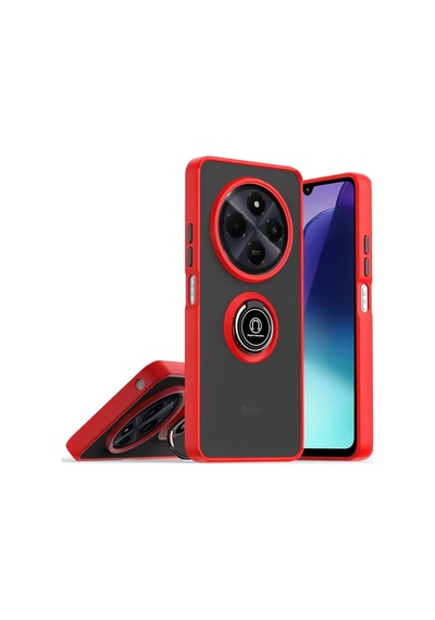 Realme C75 4g Kılıf Montreal Yüzüklü Silikon Kapak - Kırmızı
