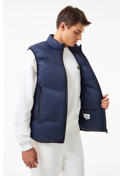 Lacoste Down Fill Mens West Dik Yaka Kaz Tüyü Erkek Yelek Lacivert Lacivert
