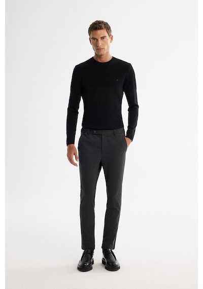Avva Erkek Antrasit Yanı Lastikli Örme Elastan Slim Fit Pantolon A42y3053