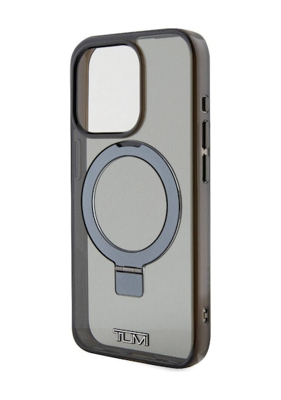 Apple Uyumlu iPhone 15 Pro Kılıf Tumı Lisanslı Magsafe Özellikli Pc Tpu Metal Logolu Ring Standlı