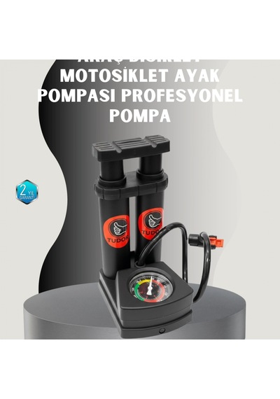 Basınç Göstergeli Ayak Pompası Lastik Ve Şişme Ürünler İçin Çoklu Supap Aparatlı