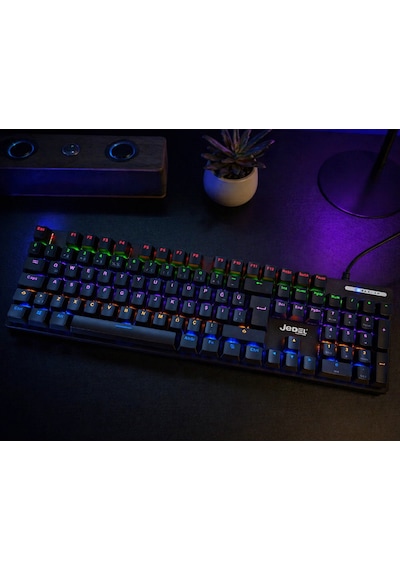 Jedel Kl-138 Blue Switch Mekanik Rgb Efekli Işıklı Oyuncu Klavye Q Türkçe Klavye