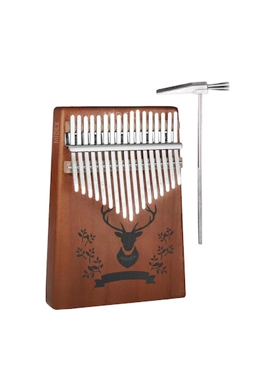 Midex KLX-456 Hakiki Maun Ağacı Kalimba 17 Çelik Tuşlu (Türkçe Metod Çanta Çekiç)