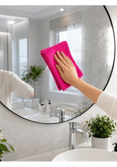 Çok Amaçlı Pembe Mikrofiber Bez Çizmeden Etkili Yüzey Temizliği 52774368