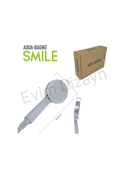 Aqua Bagno Smile El Duşu - Duş Başlığı 3 Fonksiyonlu Krom