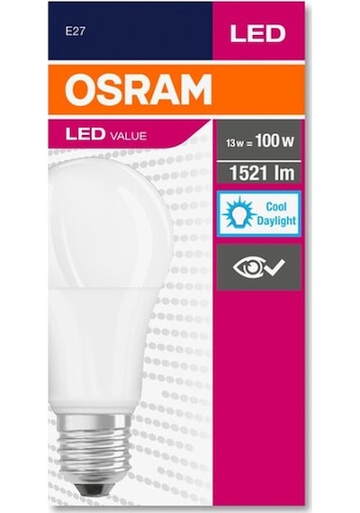 Osram Led Value 13W Beyaz Işık E-27 1521lm Ampul