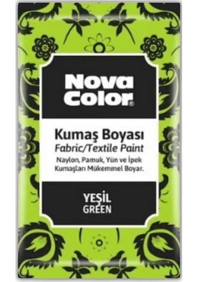 Yeşil Kumaş Boyası Toz 12 Gr 1 Adet Nova Color Toz Kumaş Boyası Yeşil Kot Pantalon Gömlek Tişört Tekstil Kumaş Boyası 1 Adet Yeşil