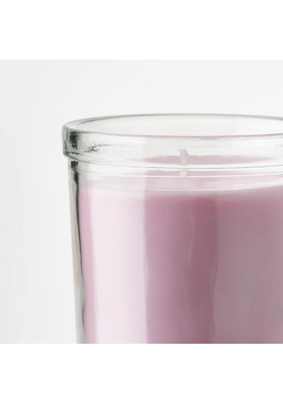 Ikea Lugnare Cam Kaplı Kokulu Mum 8 X 8,5 Cm Yasemin Pembe