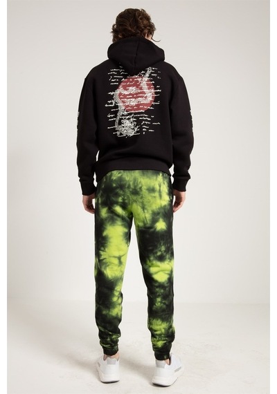 Jahr Marc Dragon Baskılı Siyah Oversize Erkek Sweatshirt Siyah
