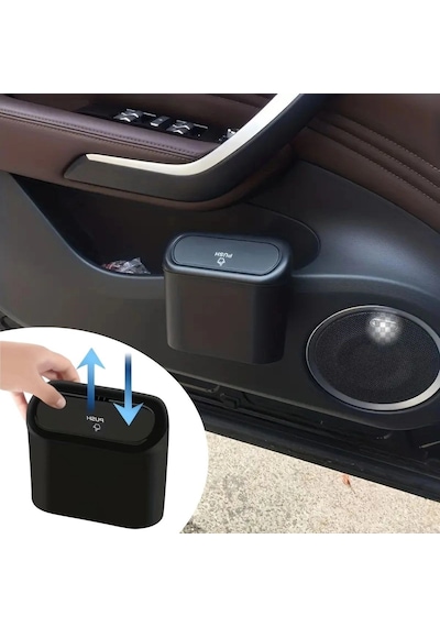Araç İçi Takılarak Sabitlenebilen Mini Kapaklı Çöp Kovası Bx40