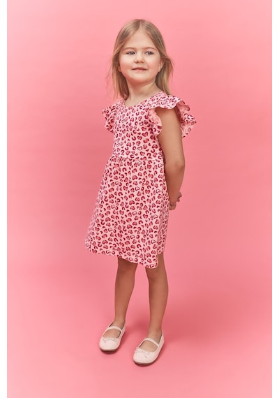 Defacto Desenli Askılı Elbise Kız Bebek H2176a526smpn364 Pembe-pn364