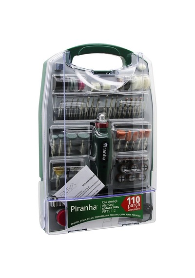 Piranha Prt-9112 Mini Taşlama & Grinder Seti 110 Parça 12v 16000 Rpm