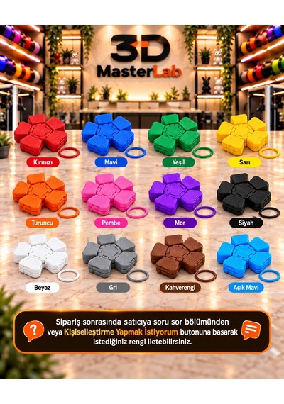 Zıplayan Stres Topu Clicker Stres Topu Lastik Mekanizmalı 3d Baskı Mekanik Fidget Oyuncak - Hoplaç - Zıplaç Ms-2