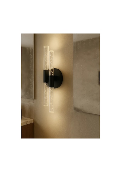 Bubbleflux Dubble Small 31 Cm Modern Tasarım Led Aplik - Duvar Lambası - Siyah - Pilli - Günışığı Siyah