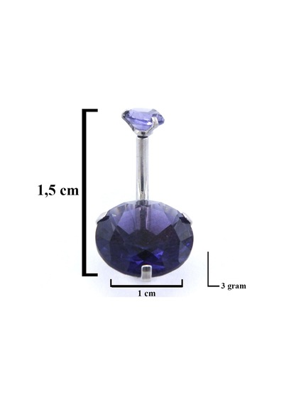 Ferizz 316l Çelik Mor Zirkon Taşlı Piercing Prc-111