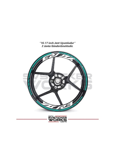 Yamaha Yzf-r3 Yazılı Jant Sticker Dış Ve İç Set Sticker Jant Şeridi Turkuaz 72575475