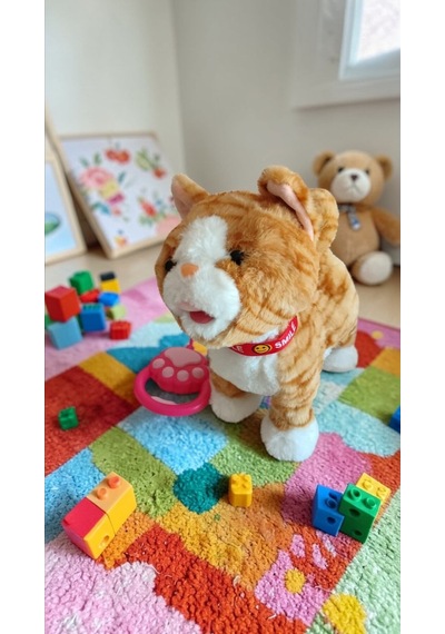 Tasmalı Ses Kayıt Eden Kafa Okşayınca Miyav Kuyruk Salllayan Müzik İile Yürür Büyükboy :30cm Pilli Çok Renkli