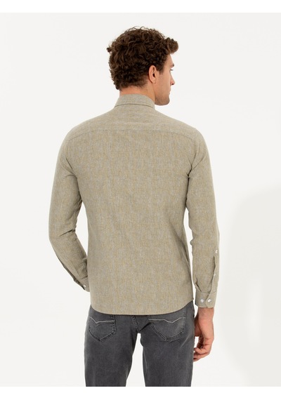Cacharel Hardal Slim Fit Uzun Kollu Gömlek Sarı