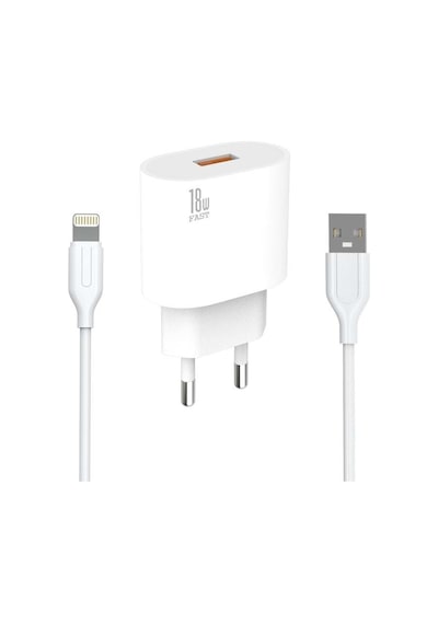 Pdateknoloji Yetty Lightning 2 İn 1 Hızlı Şarj Cihazı + Lightning Kablo Beyaz Yt-10l Yerli Üretim