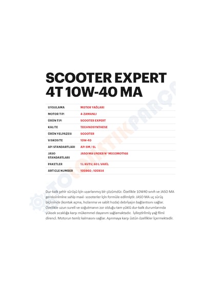 Motul Scooter Expert 10W40 4t 1 L