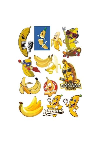 Muz Sticker Set-1 13 Parça Telefon, Tablet, Defter, Laptop Sticker