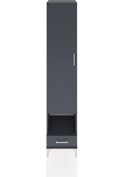 Hyperion Dolap 4 Raflı Tek Çekmeceli Tek Askılı 44x44x221 Antrasit-antrasit Antrasit