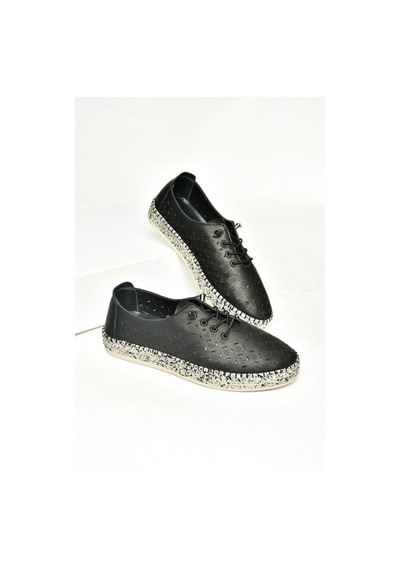 Fox Shoes U555100103 Siyah Hakiki Deri Günlük Kadın Ayakkabı Siyah-hakiki Deri Siyah