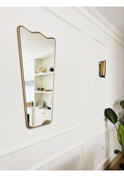 Tr Asimetrik Ayna/dekor Aynası/konsol Aynası/italyan Tarzı Duvar Aynası Gold 40 X 78 Diğer