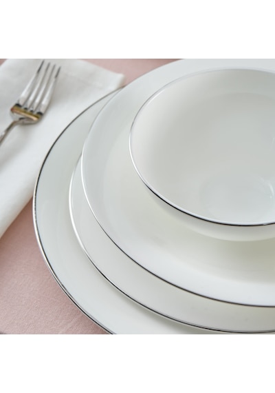 Karaca Fine Pearl Extra Argento 55 Parça 12 Kişilik Yemek Takımı Platin Renkli