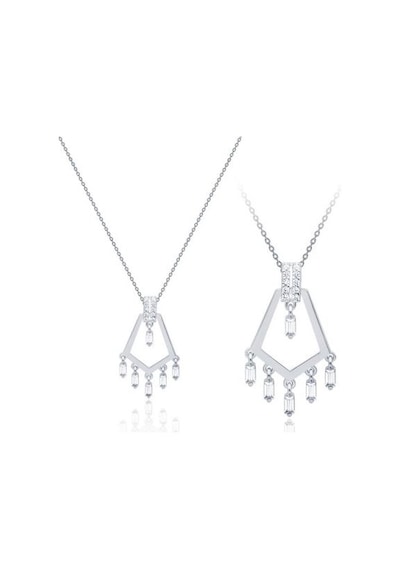 Diamond Line-Gülaylar - Beyaz Altın 14 Ayar Baget Taşlı Kolye N11.24908