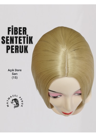 Kısa Sentetik Peruk Açık Dore Sarı