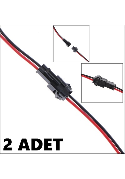 2 Adet - 2 Pin Kablolu Konnektör Takım Jst Sm 2 Pin Kablolu Soket Konnektor Takım Ic-261j-2