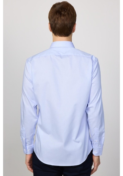 Tudors Slim Fit Uzun Kollu Non-ıron Ütü Gerektirmez Mavi Erkek Gömlek-30453-mavi Mavi