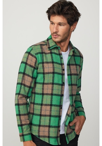 Tudors Slim Fit Dar Kesim Kareli Oduncu Erkek Gömlek-29797-multi Çok Renkli
