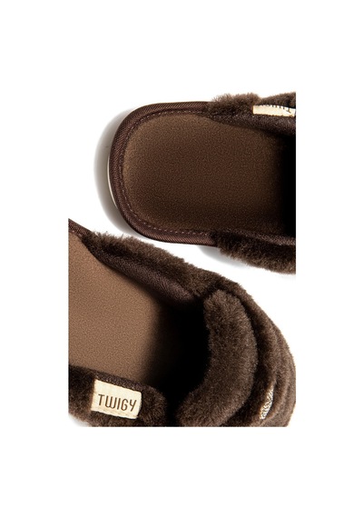 Twigy Mammy Peluş Kadın Ev Terliği Kahverengi 37/41 Kahve