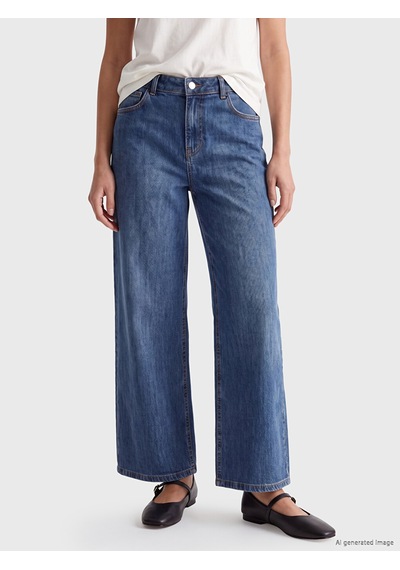 Lcwaıkıkı Classic İndigo Wideleg Kadın Jean Pantolon