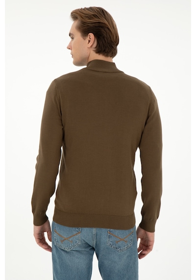U.s. Polo Assn. Erkek Haki Hırka Triko 50298268-vr027 Haki