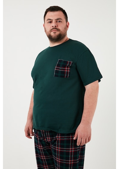 Buratti Pamuklu Regular Fit Büyük Beden Erkek Pijama Takımı 6572002B Yeşil