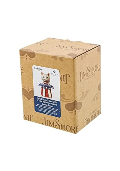 Enesco Jim Shore Heartwood Creek Patriotik Kedi Silindir, Minyatür Figür, 8,9 Cm, Çok Renkli