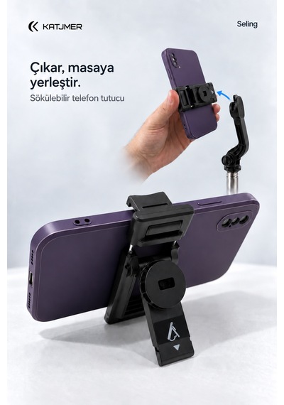 C01 Seling Bluetooth Kumandalı Tripod Selfie Çubuğu 107,5 Cm, 7 Bölümlü, Çıkarılabilir Tutucu, Cr2032 - Siyah