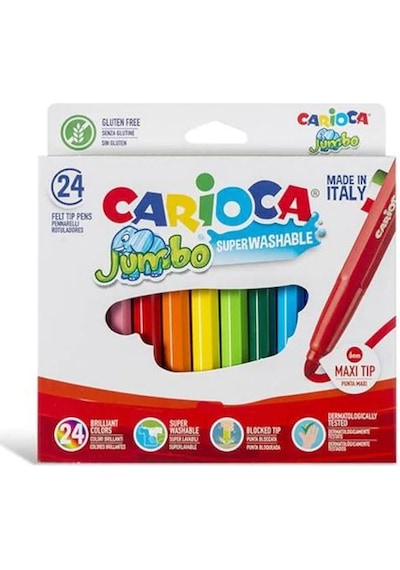 Carioca Yıkanabilir Jumbo Keçeli Kalem 24'lü