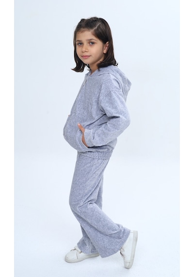 Toontoy Kids Toontoy Kız Çocuk 2'li Takım Kapüşonlu Fermuarlı Cepli Sweatshirt & Beli Lastikli Bol Paça Eşofman Altı - Kadife Kahve Toontoy Kids Toontoy Kız Çocuk 2'li Takım Kapüşonlu Fermuarlı Cepli Sweatshirt & Beli Lastikli Bol Paça Eşofman Altı - Kadife Kahve