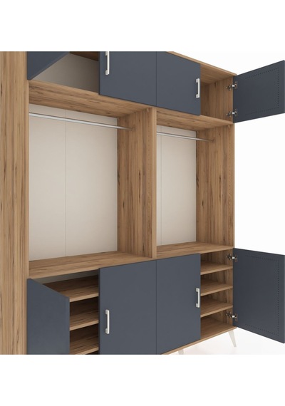 Hyperion Gardrop 10 Raflı 8 Kapaklı 2 Askılı 176x44x221 Çam-antrasit/çam Antrasit/çam Hyperion Gardrop 10 Raflı 8 Kapaklı 2 Askılı 176x44x221 Çam-antrasit/çam Antrasit/çam
