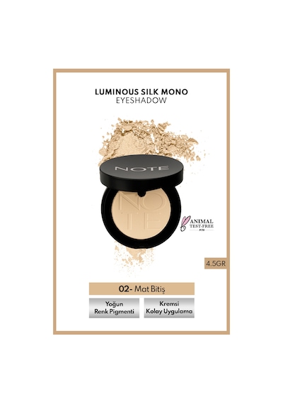 Note Cosmetique Luminous Silk Eyeshadow Tekli Göz Farı – 02 Krem