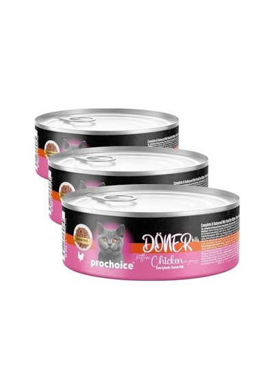 Prochoice Döner Chicken, Sos İçinde Tavuk Etli Tam & Dengeli Yavru Kedi Maması 70 Gr X 12 Adet 3 Paketi 103 Ivory
